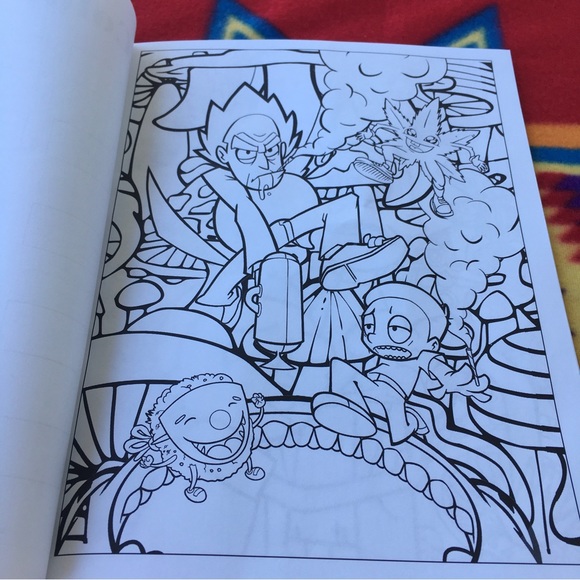 Rick and Morty Graphic Tshirt Size L+ RICK AND MORTY STONER COLORING BOOK - Picture 5 of 16